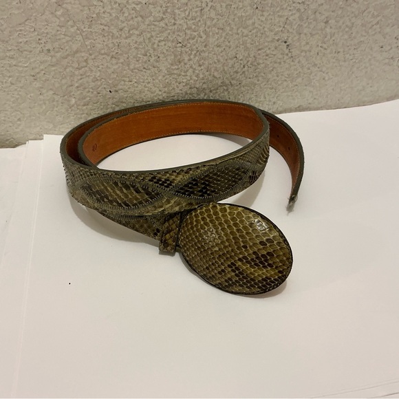Authentic Snakeskin Belt W/MatchingBuckle adjustable size 40